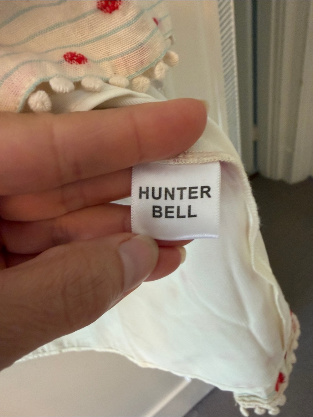 HUNTER BELL Cream Mini Dress with Red Dot Print - Picture 6 of 7